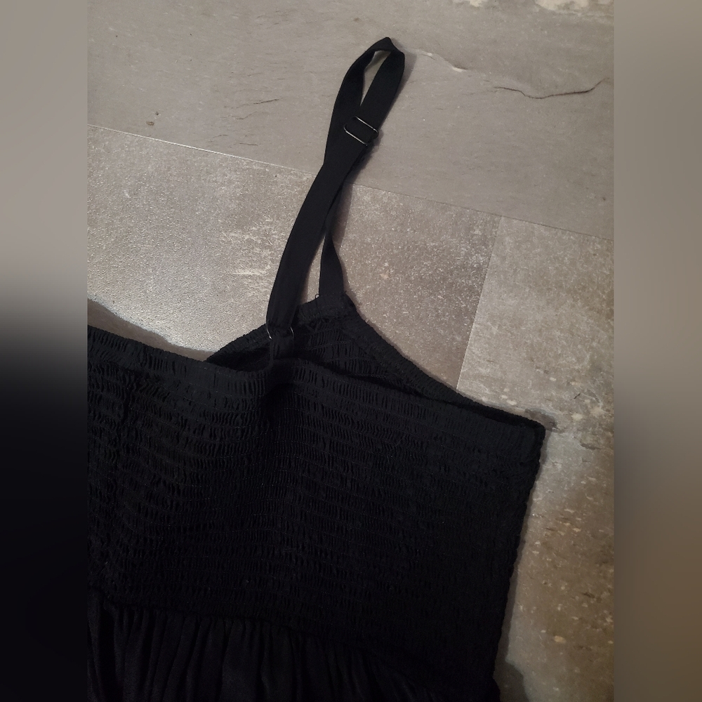 Torrid Midi Challis Sweetheart Dress. Sleeveless. Smocked Bust. Black. 3X. Plus. - Picture 7 of 11